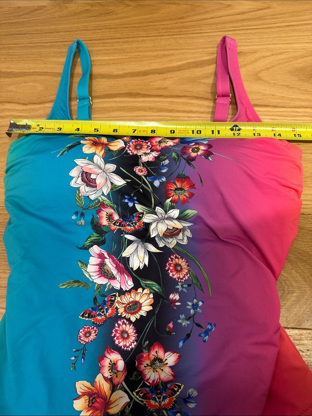 Johnny Was California XL Floral Butterfly Colorblock One Piece Swimsuit - Picture 10 of 13